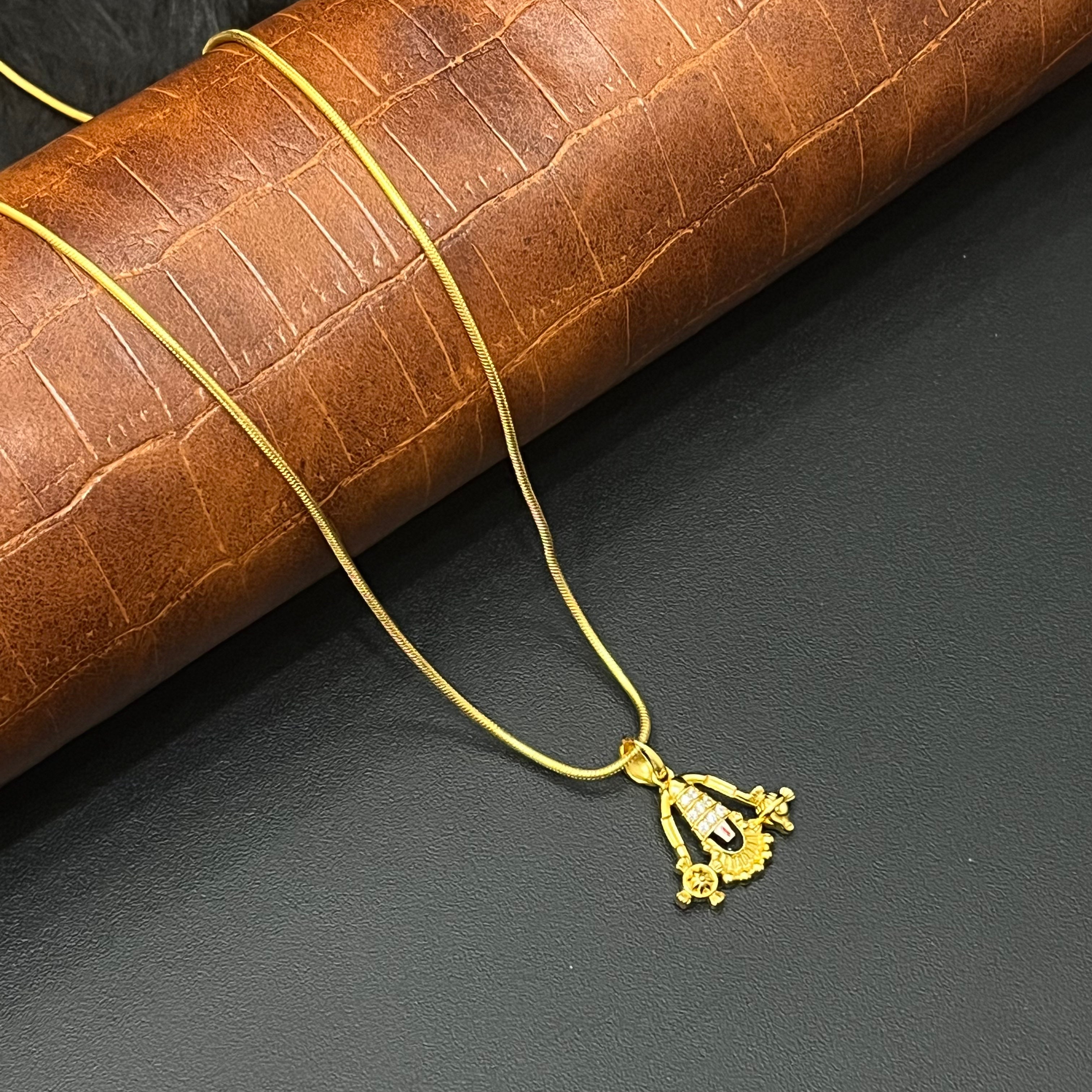 Silver Tirupathi Balaji Pendant Gold Finished