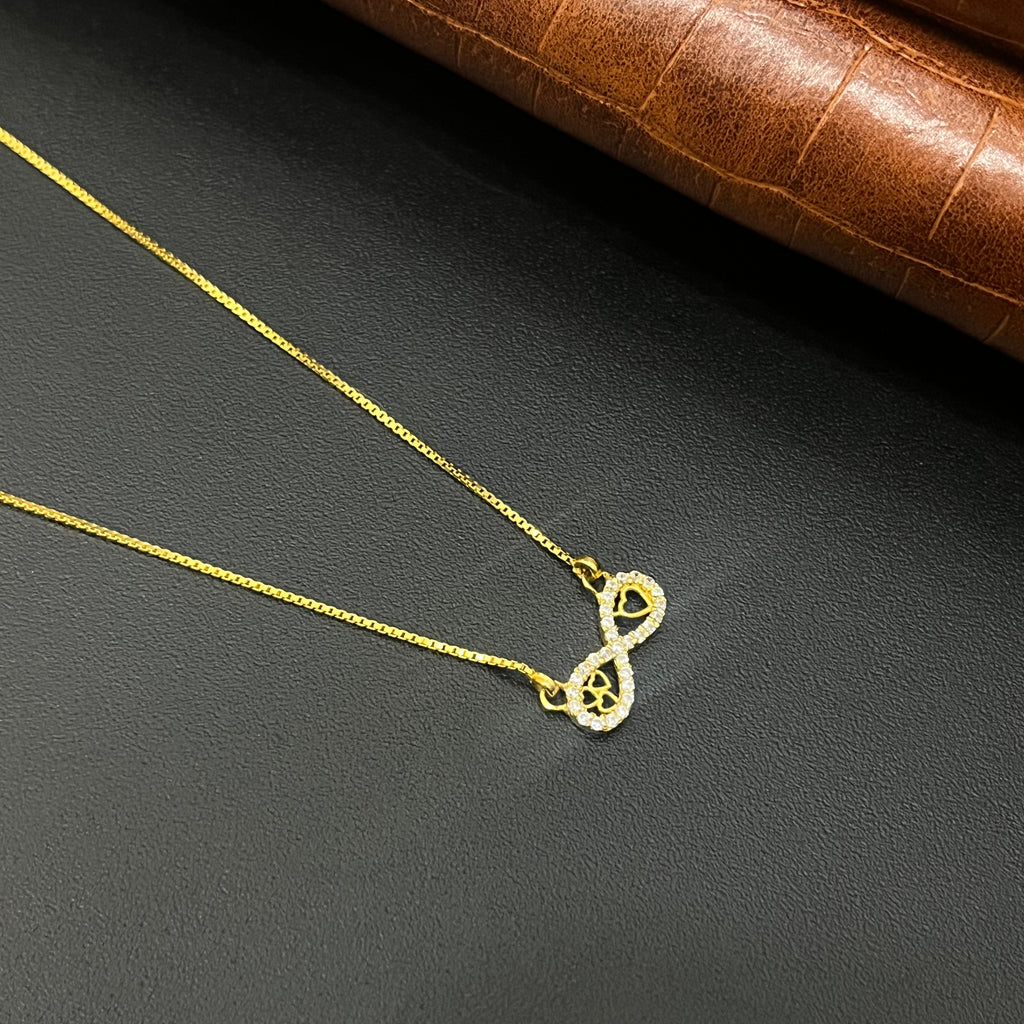 Ladies Gold Infinity AD Heartz Chain