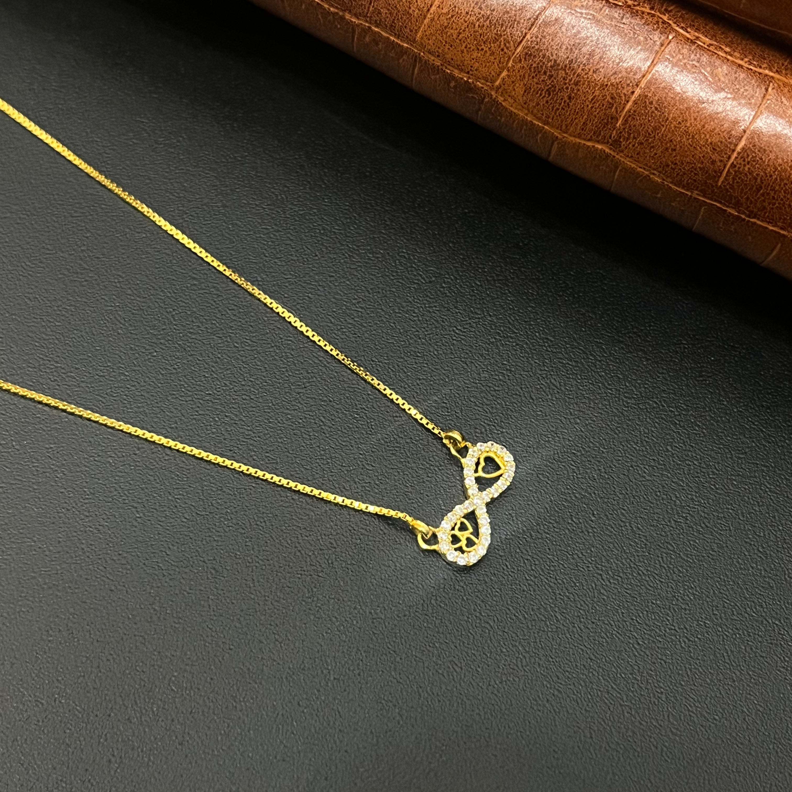 Ladies Gold Infinity AD Heartz Chain