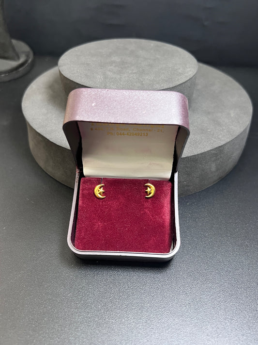 Gold Studs Moon & Star