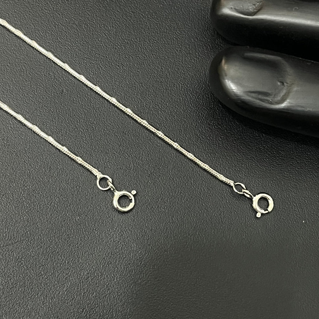 Silver Ladies Anklet Sprial Cut 925