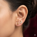 Gold Second stud Moon Stones