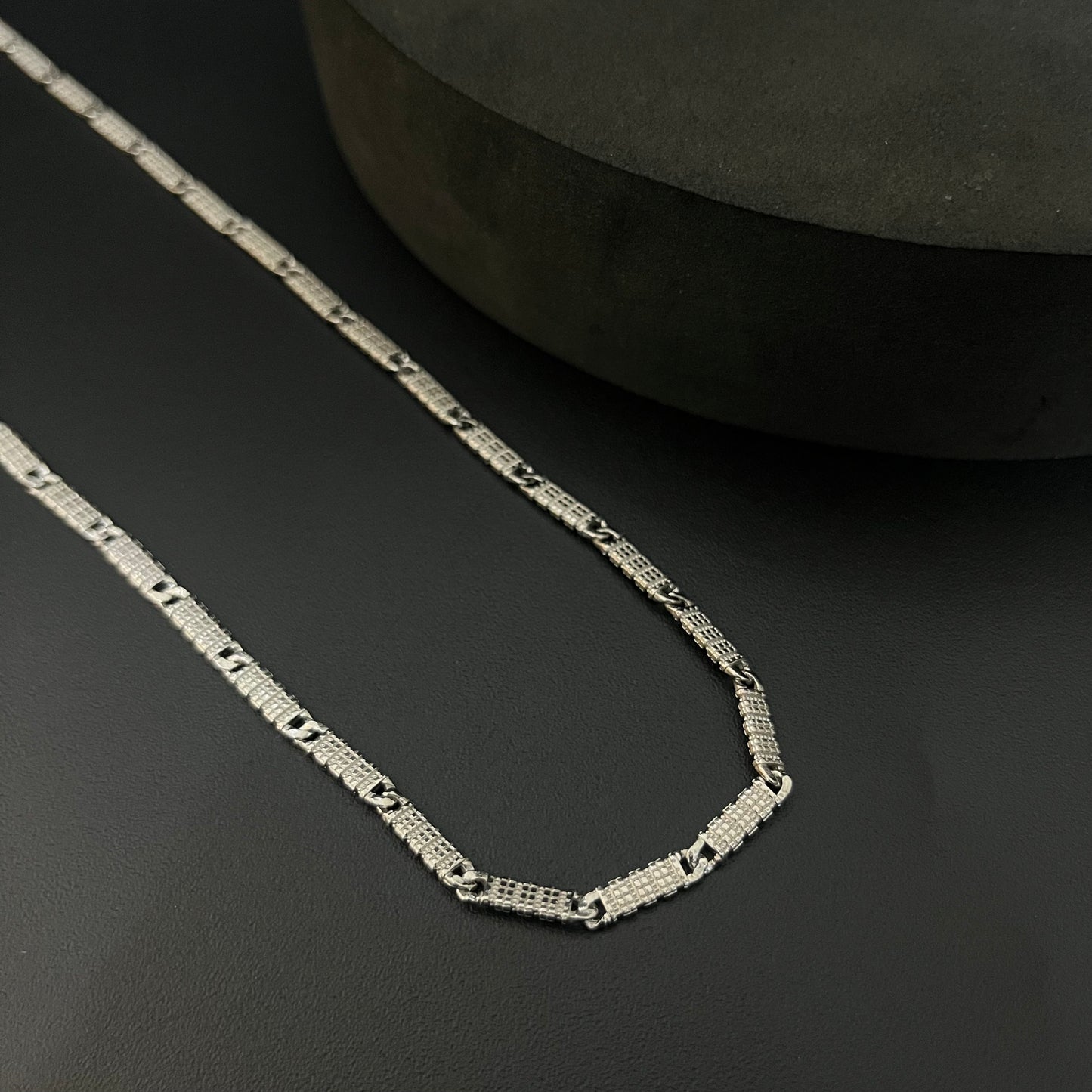 Silver Mens Chain Italian Slash Cut