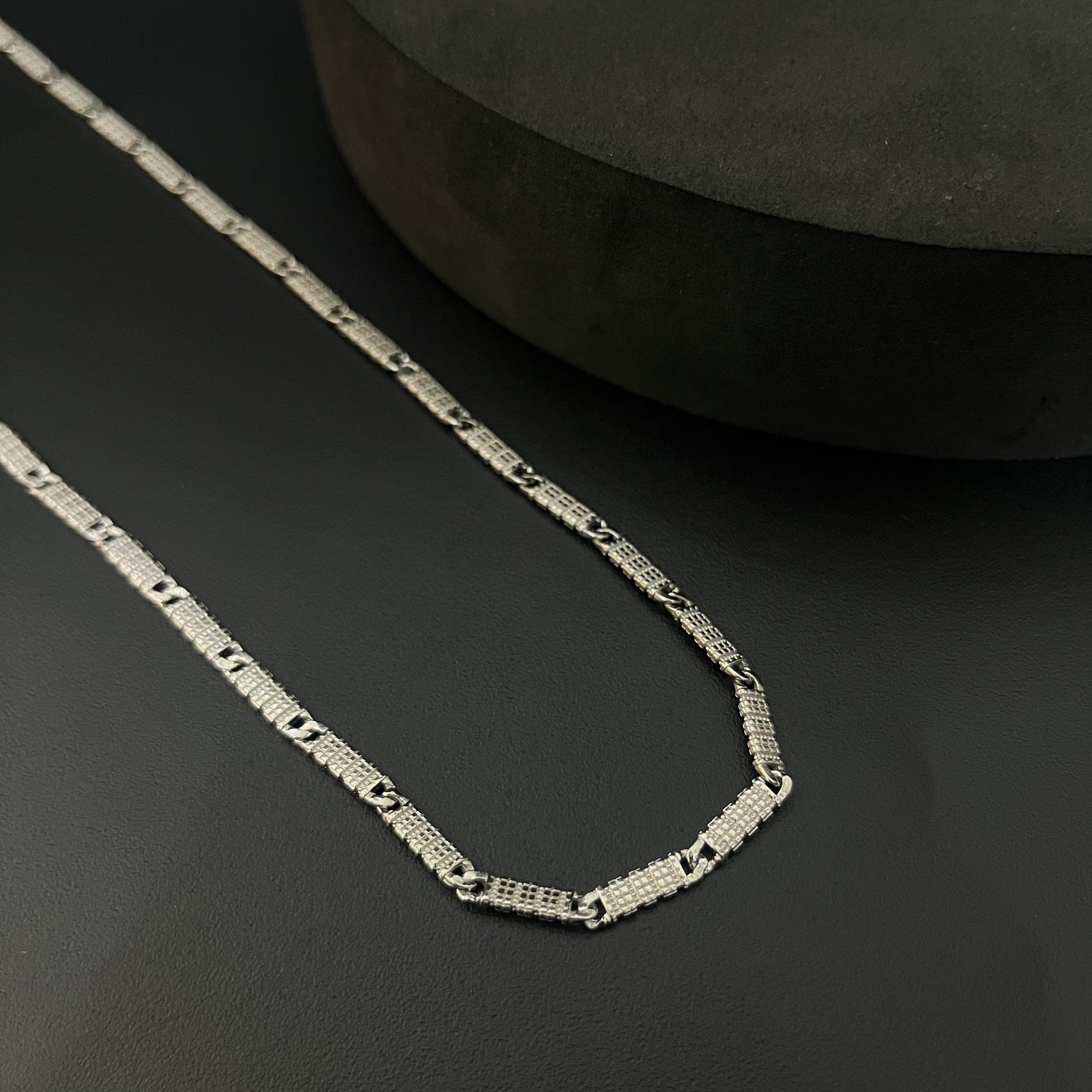 Silver Mens Chain Italian Slash Cut
