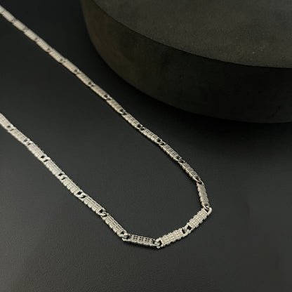 Silver Mens Chain Italian Slash Cut
