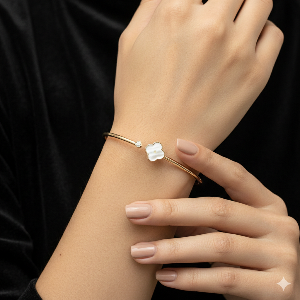 Silver ladies Kada Rosegold Clover