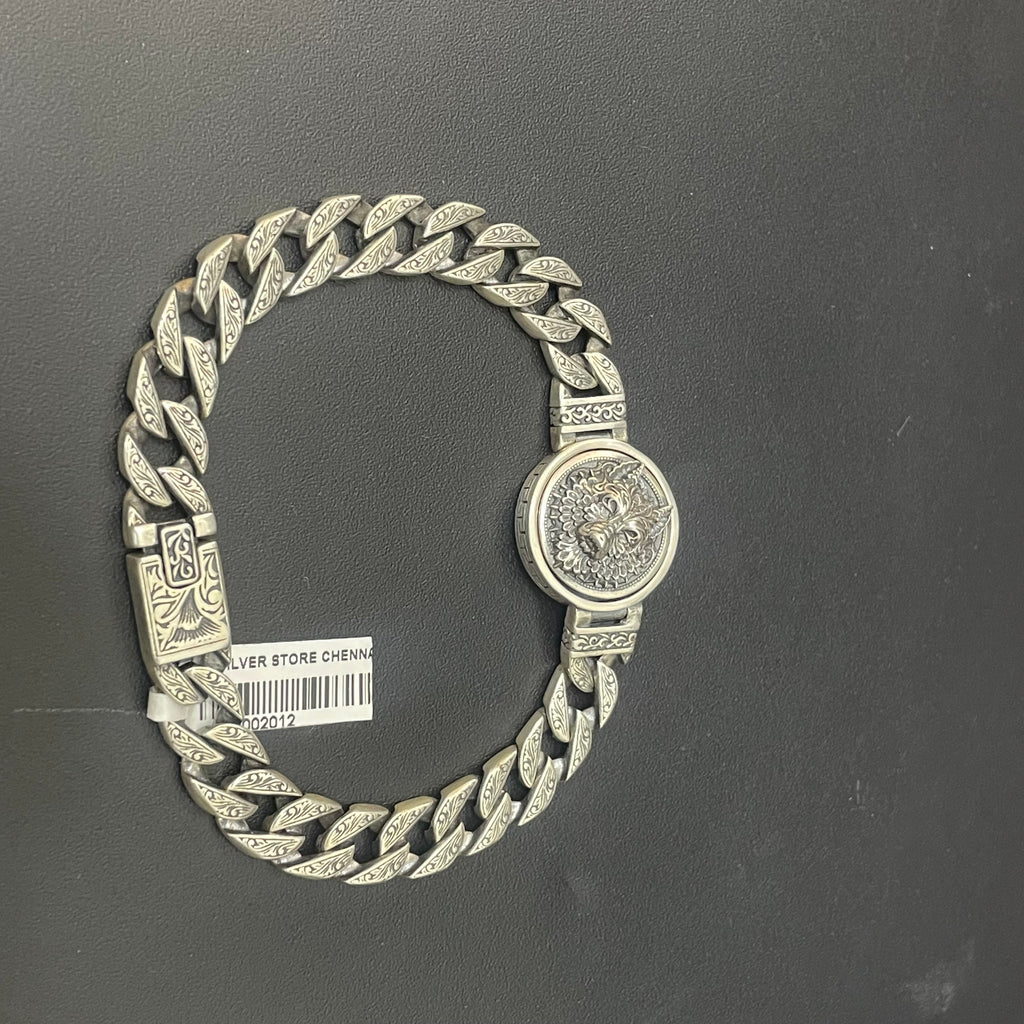Mens  Silver Bracelet  Lion