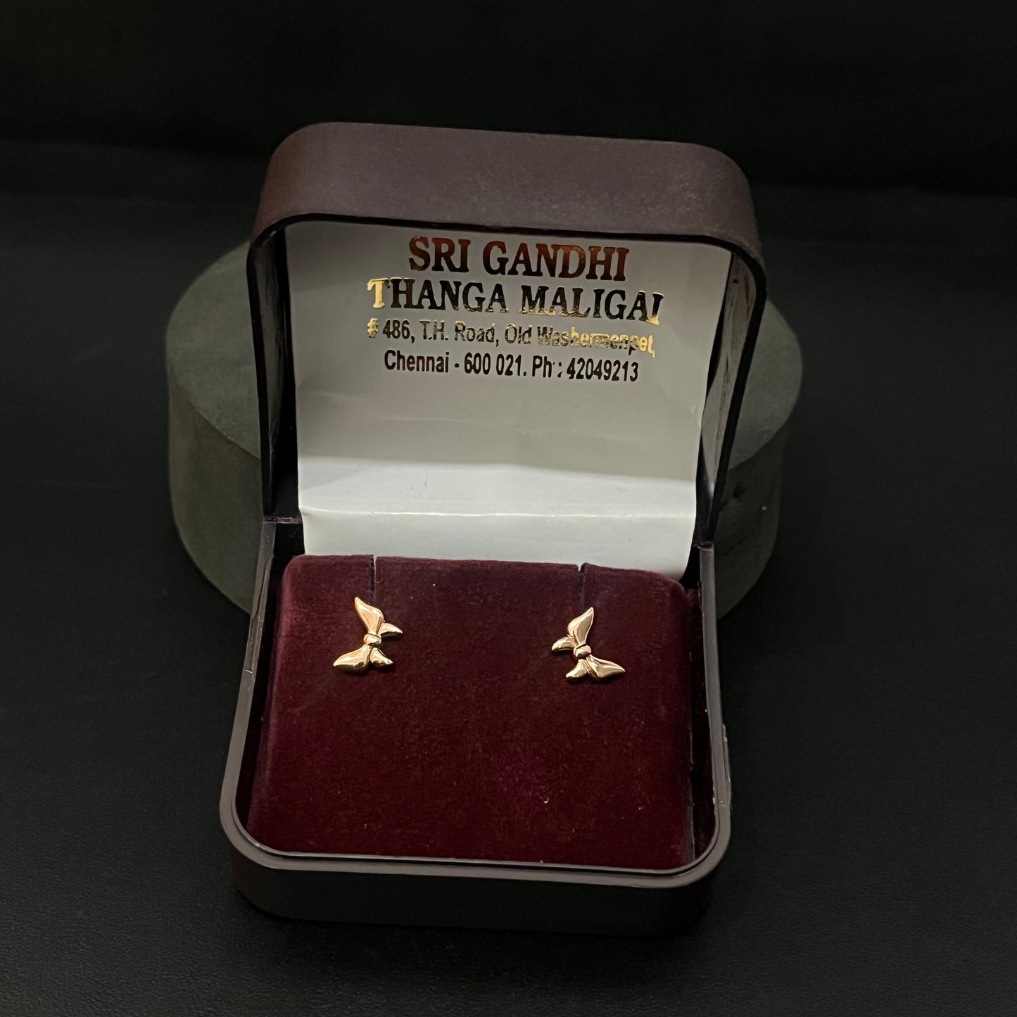 Silver Second Studs Butterfly Rosegold