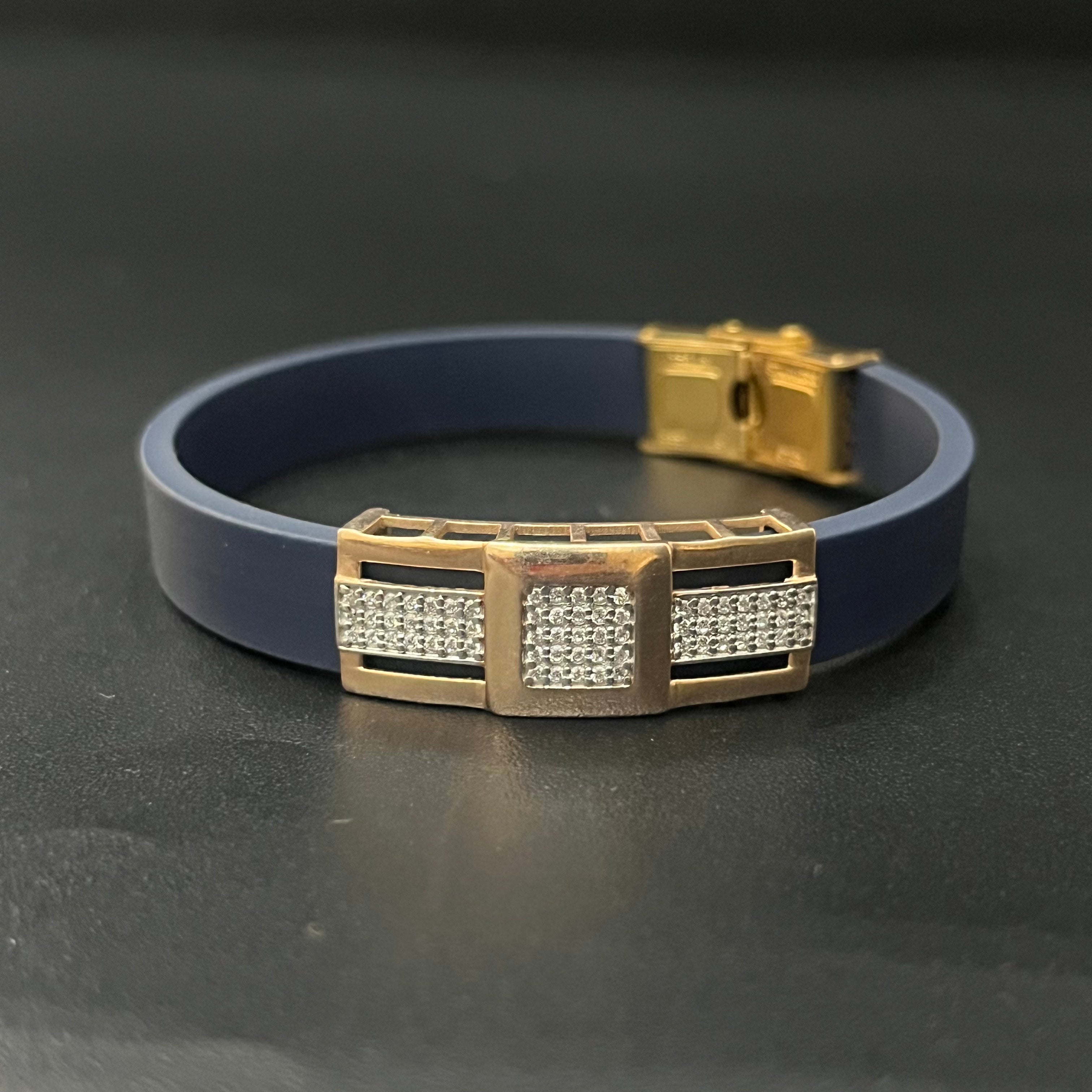 Silver Mens Flexible Blue Band change