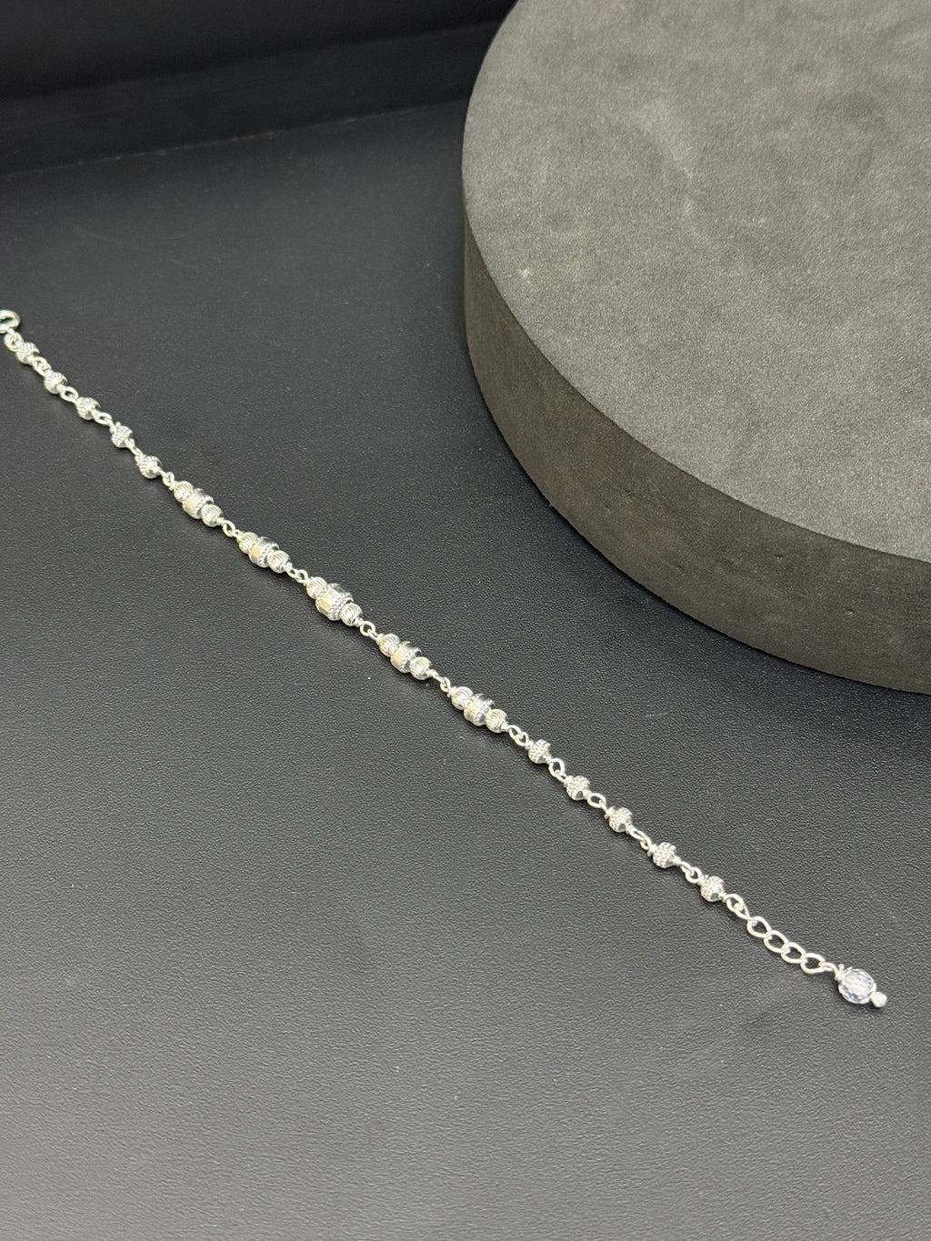 Silver Ladies Bracelet CNC Balls C08