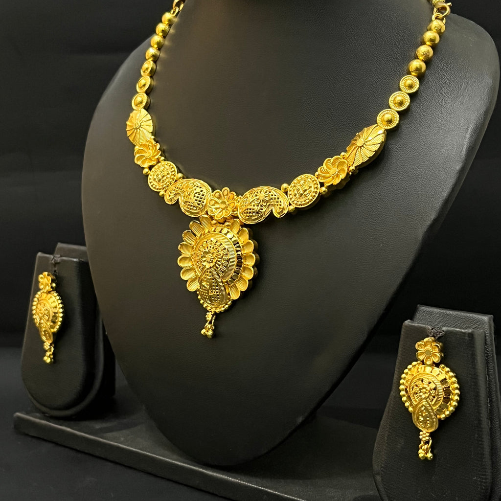Silver Neckalce Gold Finished Bombay 925 B2