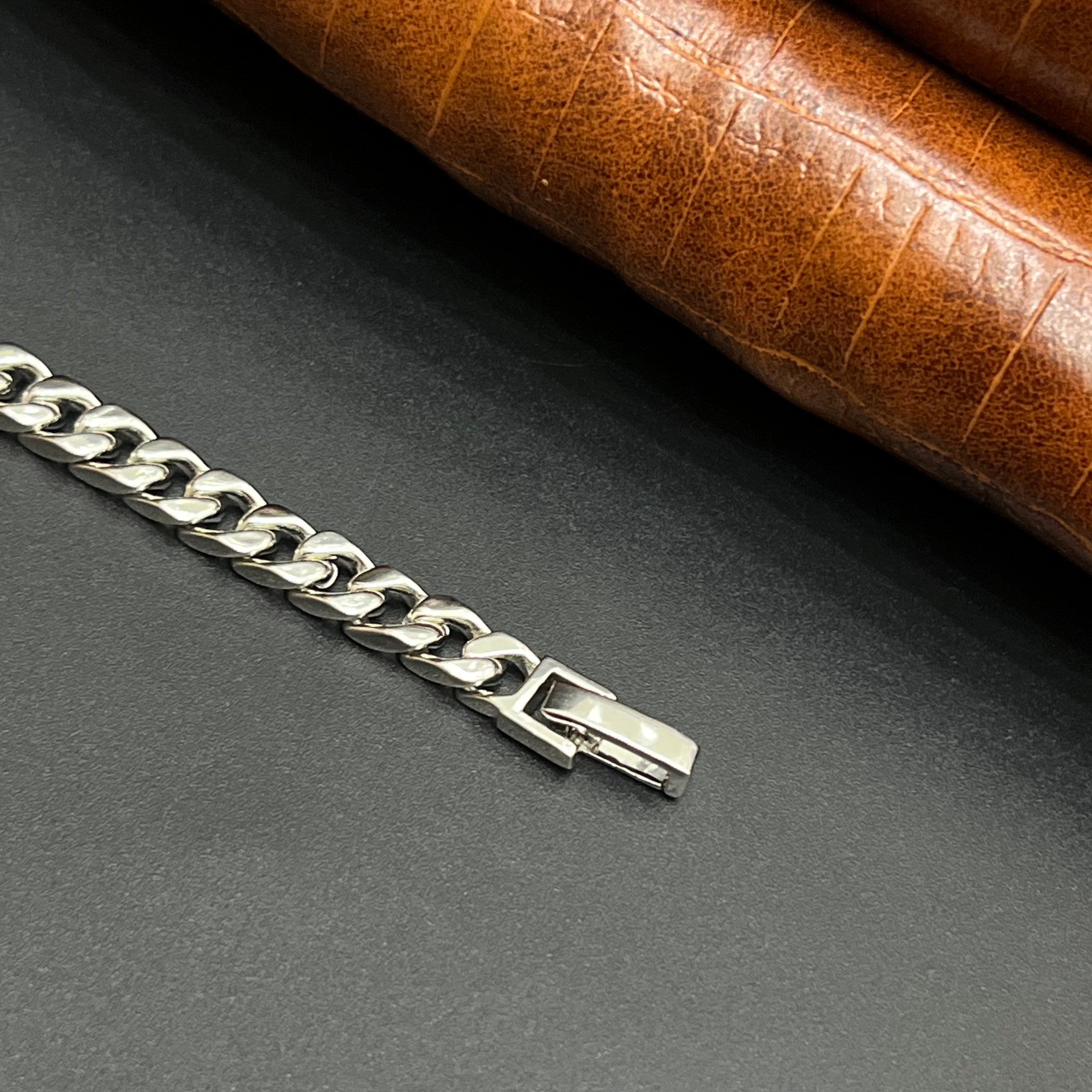 Silver Ladies Bracelet Twin Monster Mostif Cuban Link 925