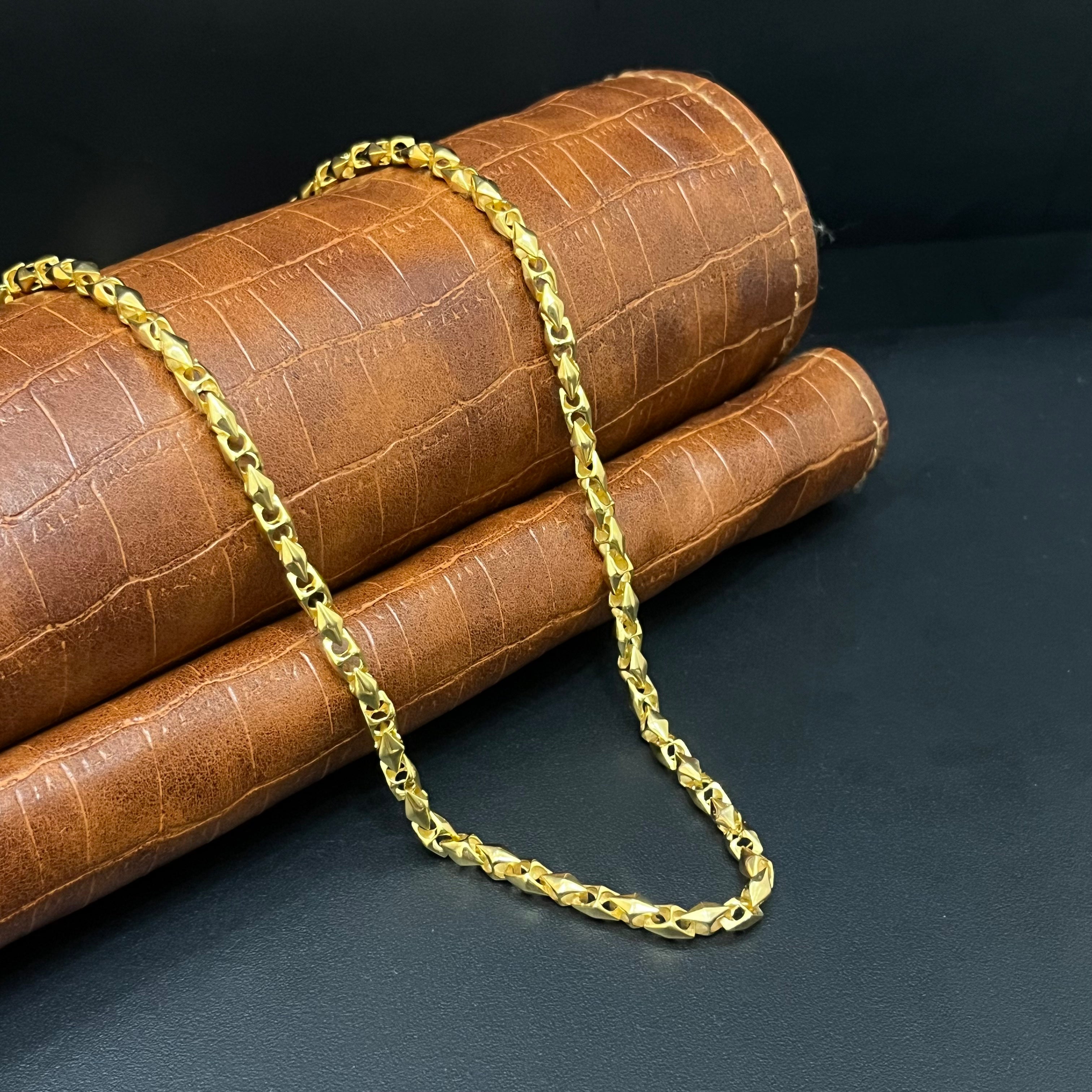 Silver Mens Chain Gold Finished Kathli Imported 925