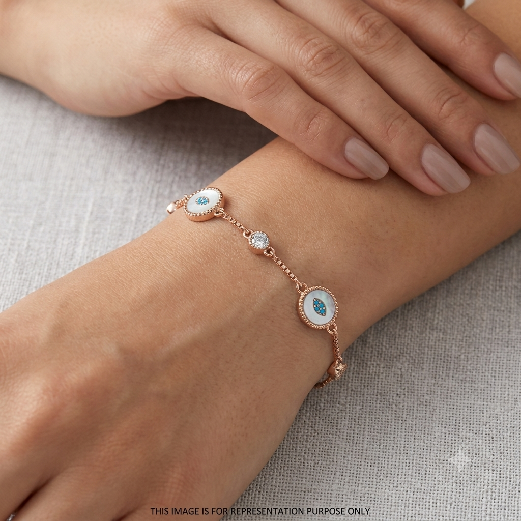 Silver ladies Bracelet Circle Rosegold 925