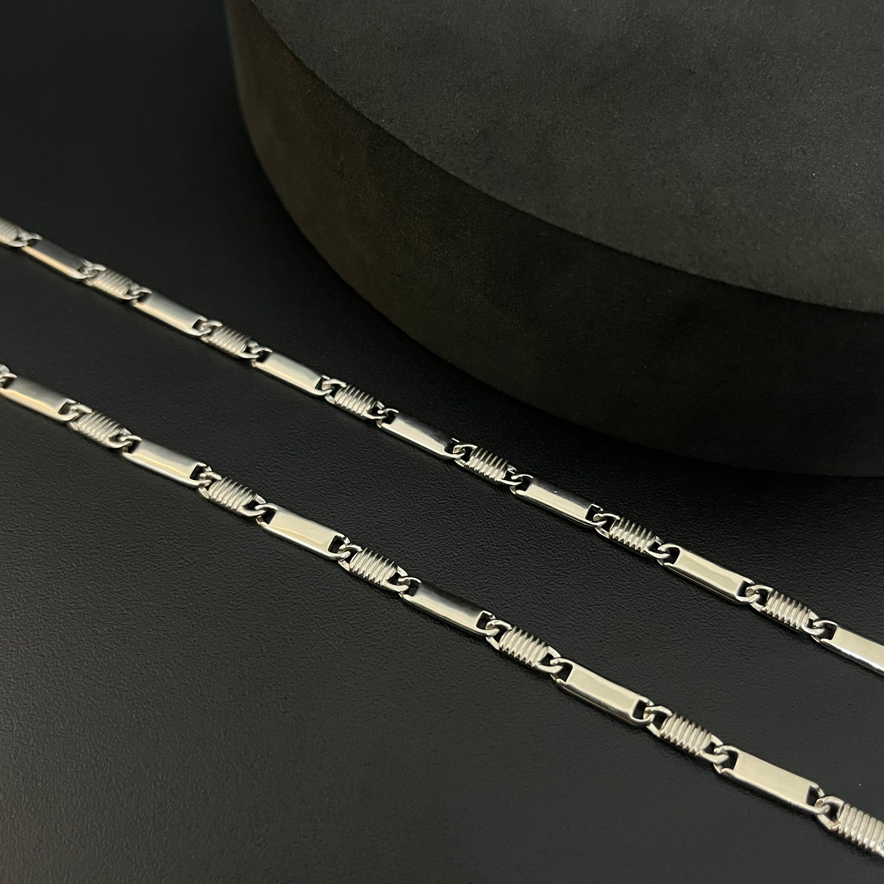 Silver Mens Chain Flat Italian