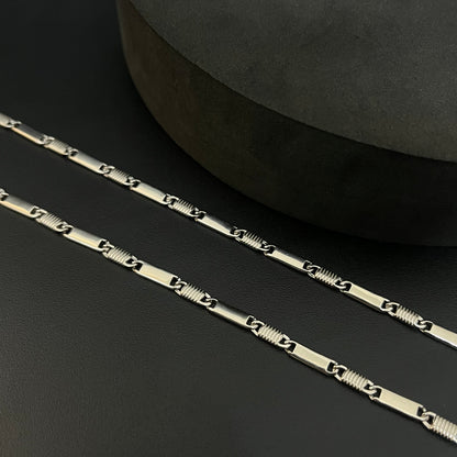 Silver Mens Chain Flat Italian
