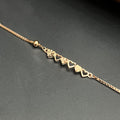 Silver Ladies Bracelet Golden Heart & Star Link Rose Gold 925