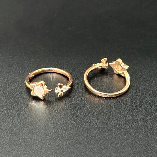 Silver Ladies Toe Rings Star RG