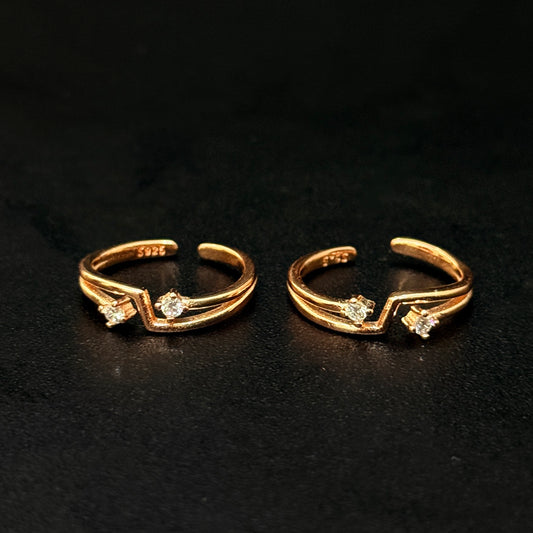 Ladies Toe Rings Multi Line