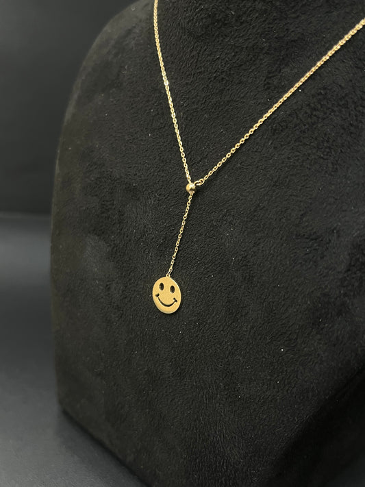 Ladies Silver Chain Smiley Rosegold