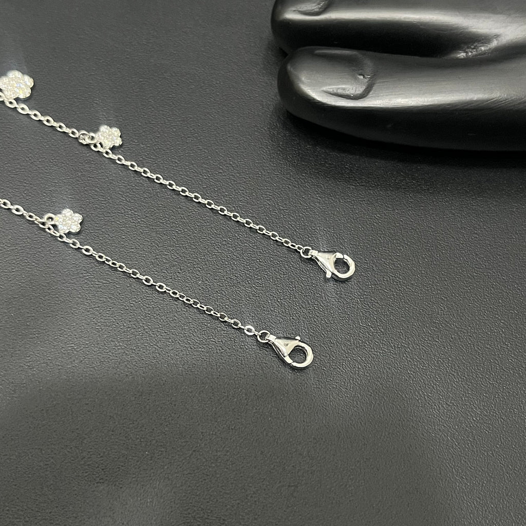 Silver Ladies Anklet Moon & Star  Charms