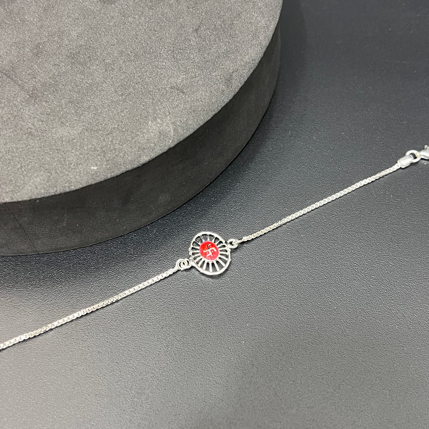 Pure Silver Rakhi Swastik