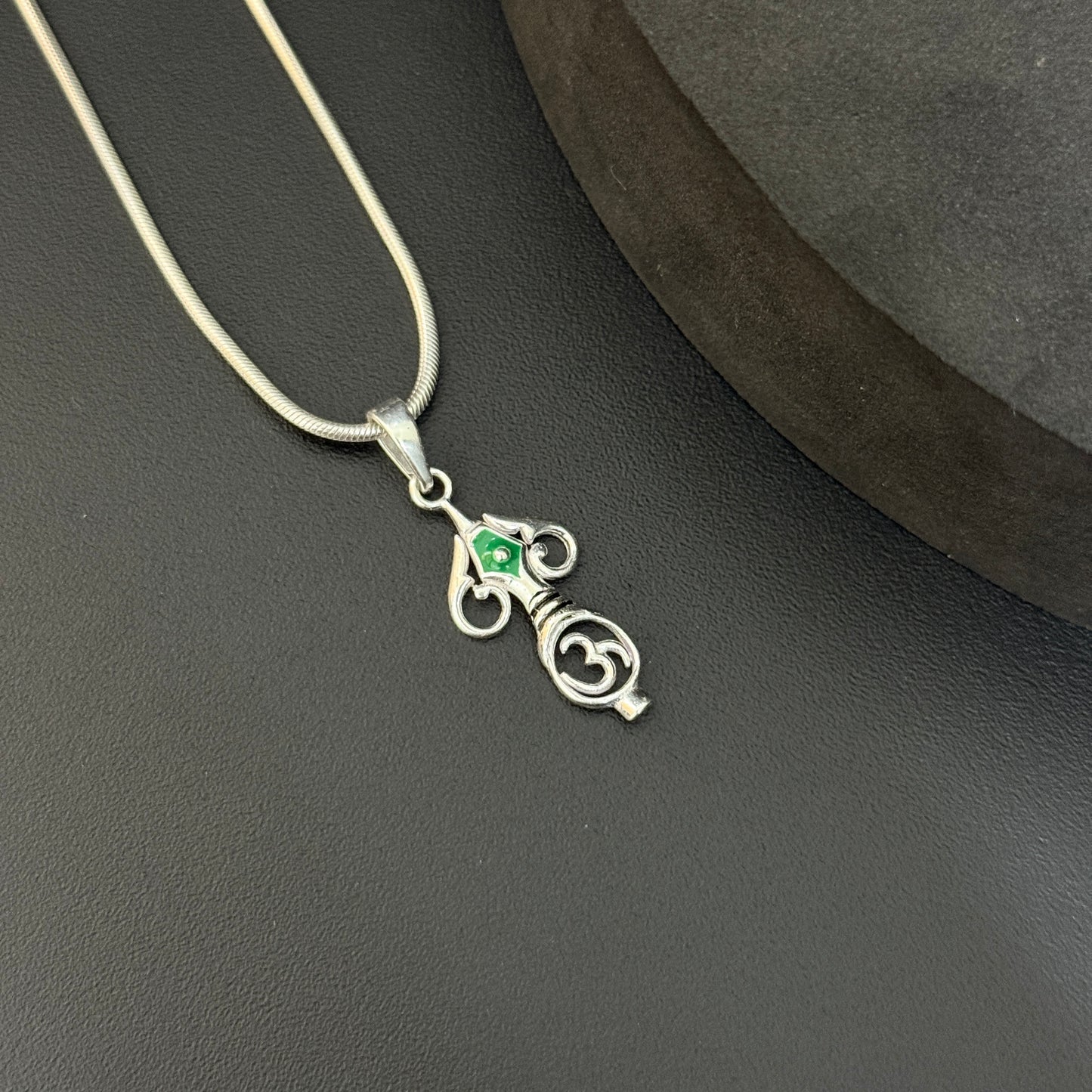 Silver Pendant Om & Trishul