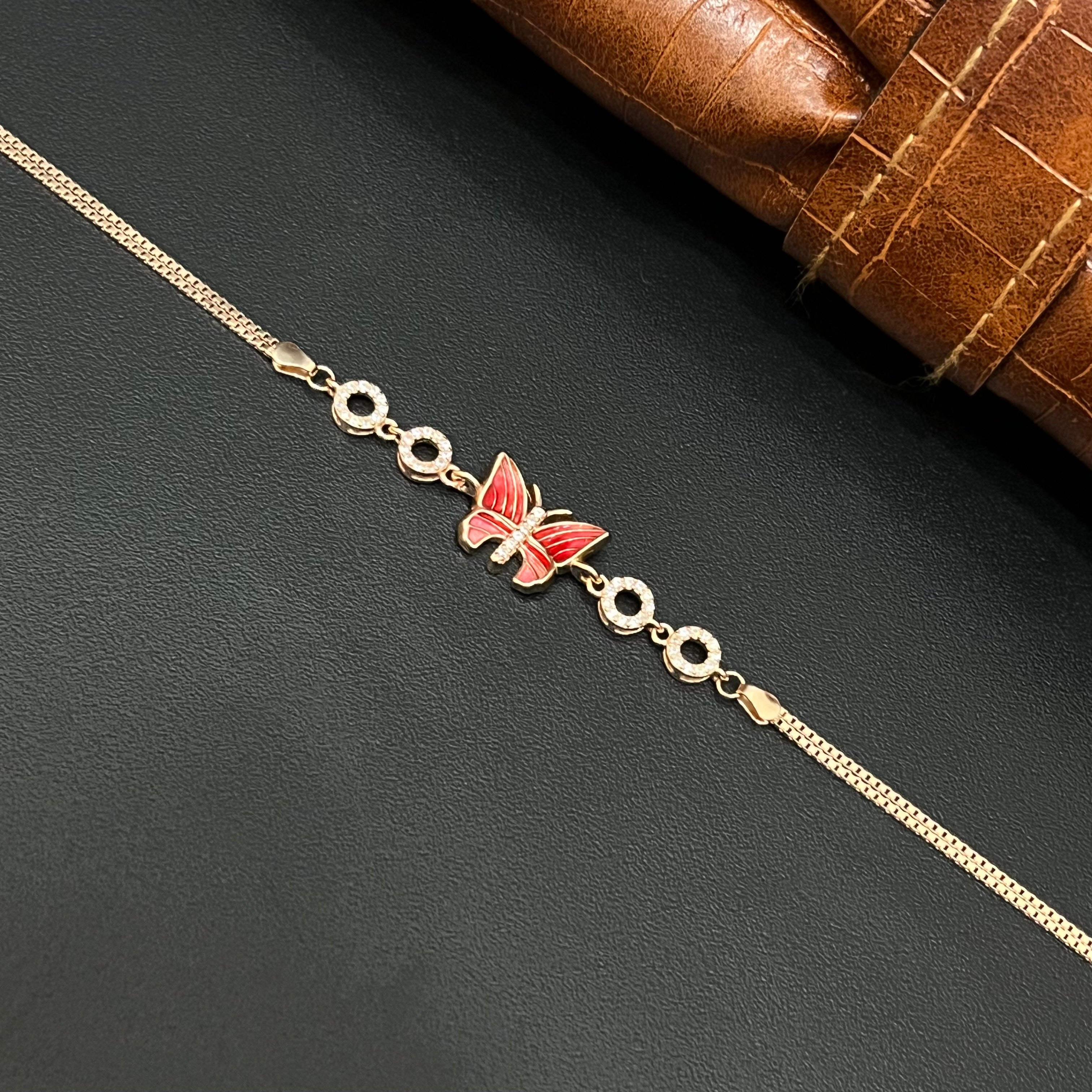 Silver Ladies Bracelet Epoxy Butterfly 925 E09