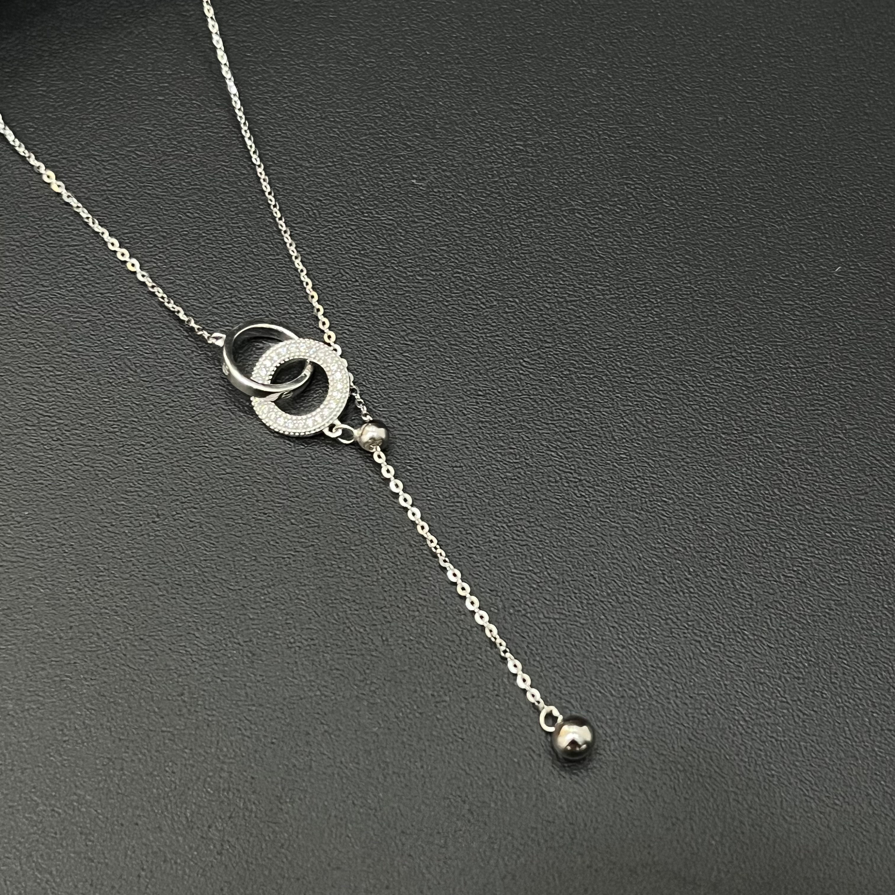 Silver Ladies Chain 2 Circles Interlinked