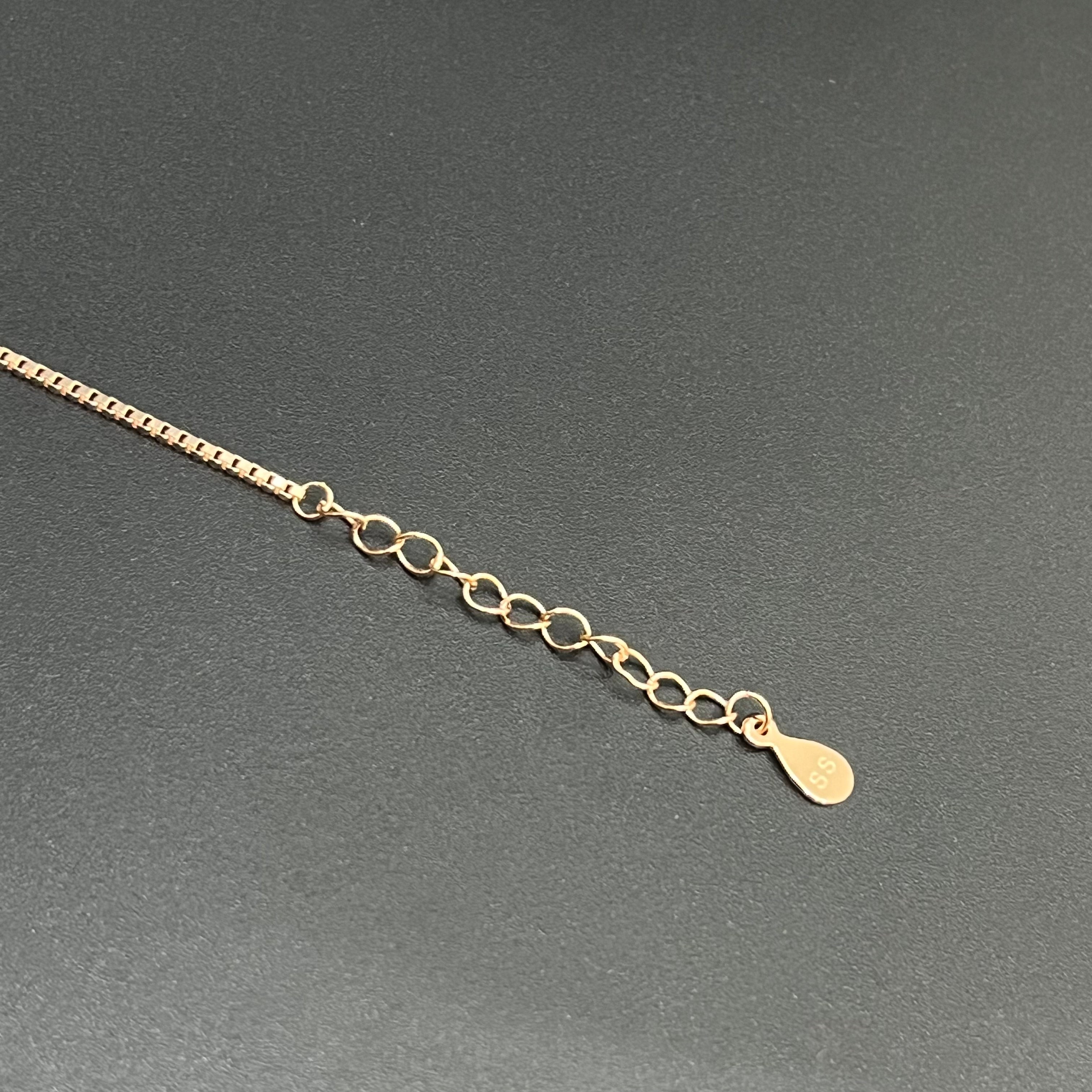 Silver Ladies Anklet Petal Leaf Drops Rose Gold 925