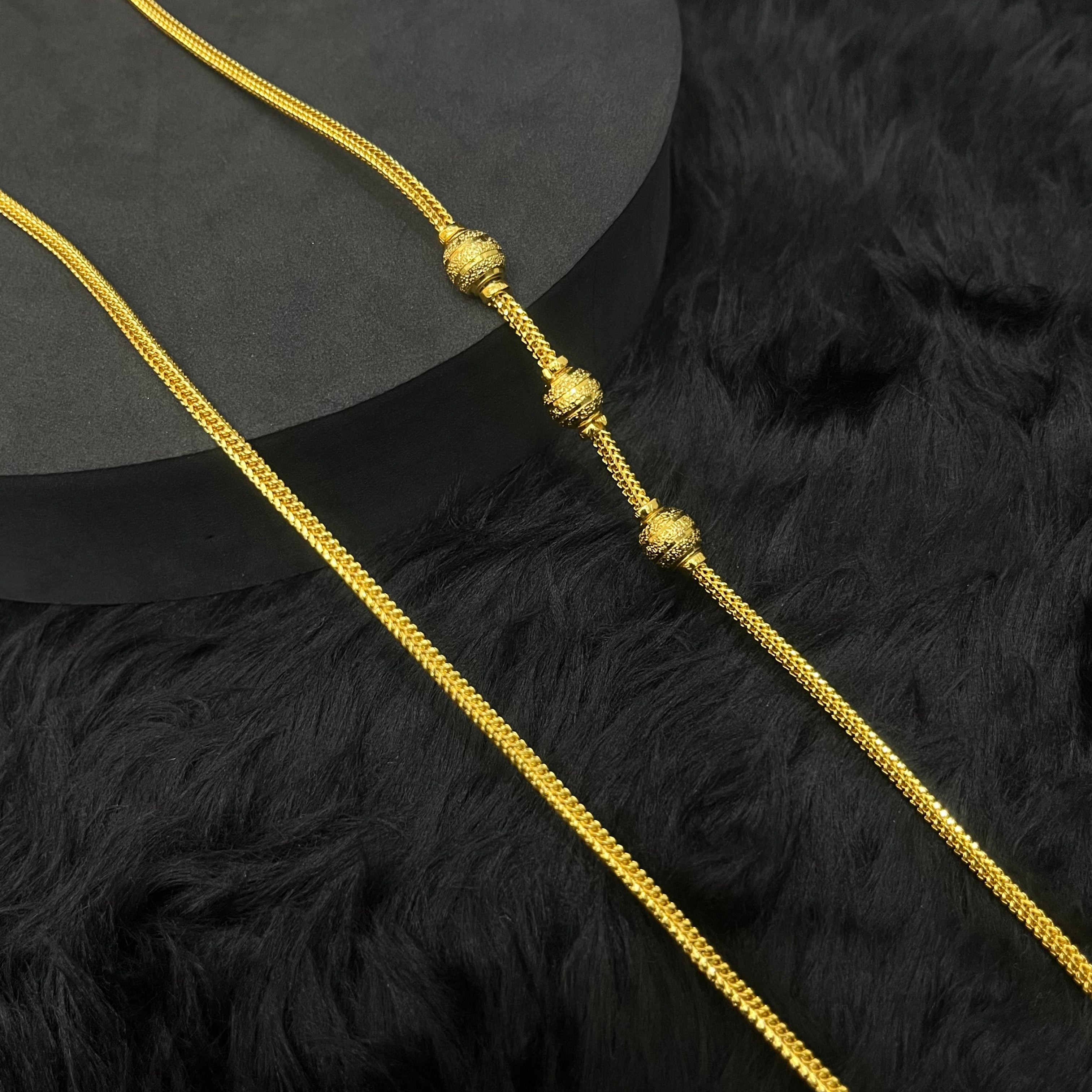 Silver Balls Thali Sarad Gold Finished Shine