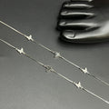 Silver Ladies Anklet Premium Butterfly Black Centerpiece 925