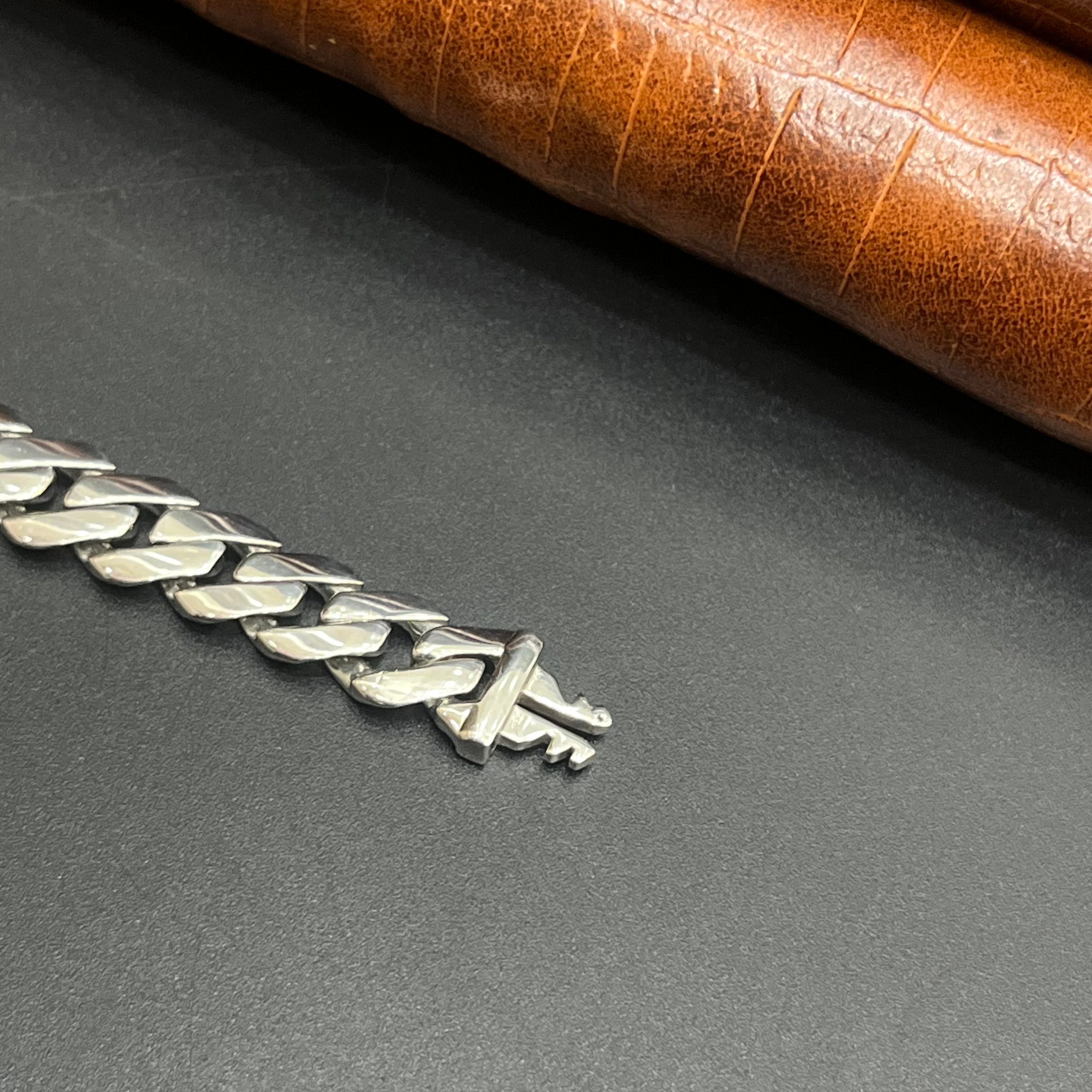 Silver Mens Bracelet Classic Cuban M01 925