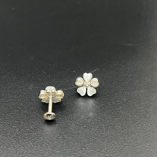 Silver Studs Flower Heart Design