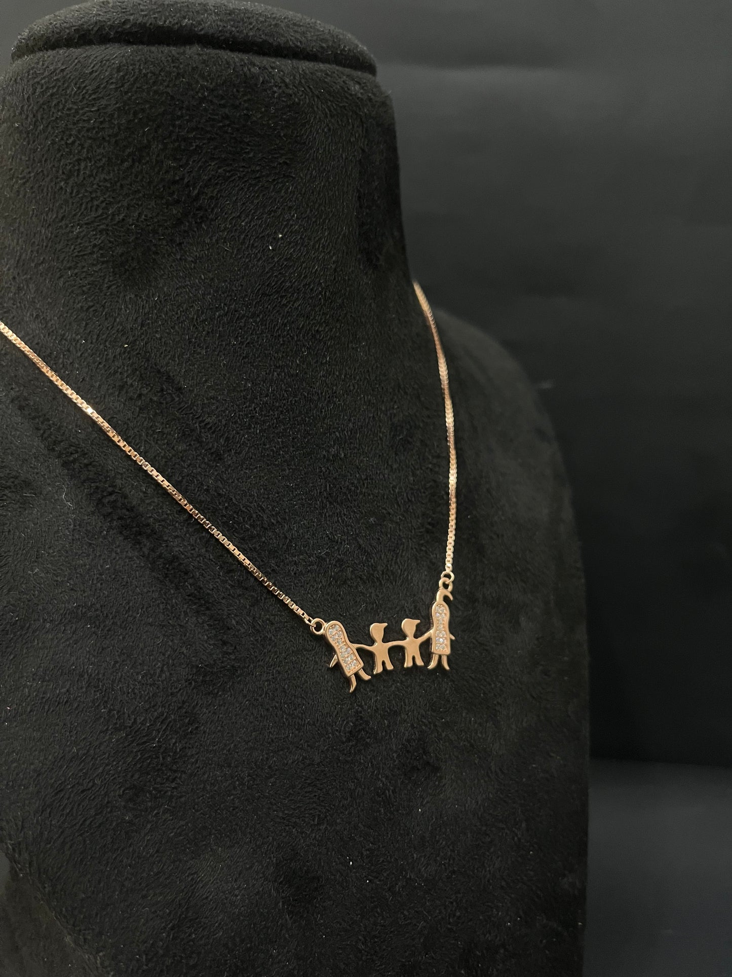 Ladies Silver Chain Family Rosegold