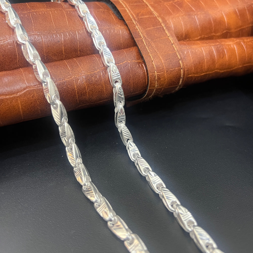 Silver Mens Chain Royal Choco Lock 925
