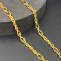 Silver Mens Chain Indo Italian Elite Interlock Oval Link Gold Finish 925