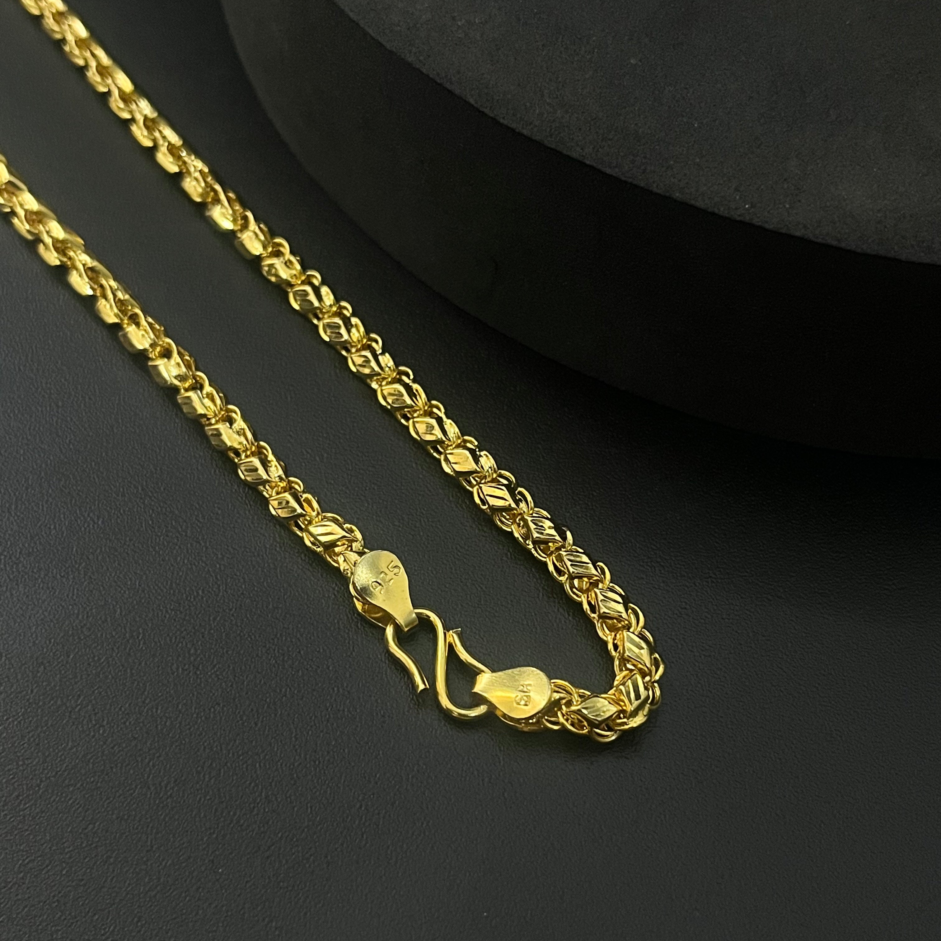 Silver Mens Dual Gold Finished Chain