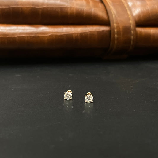 Silver Second Studs Single AD Rosegold