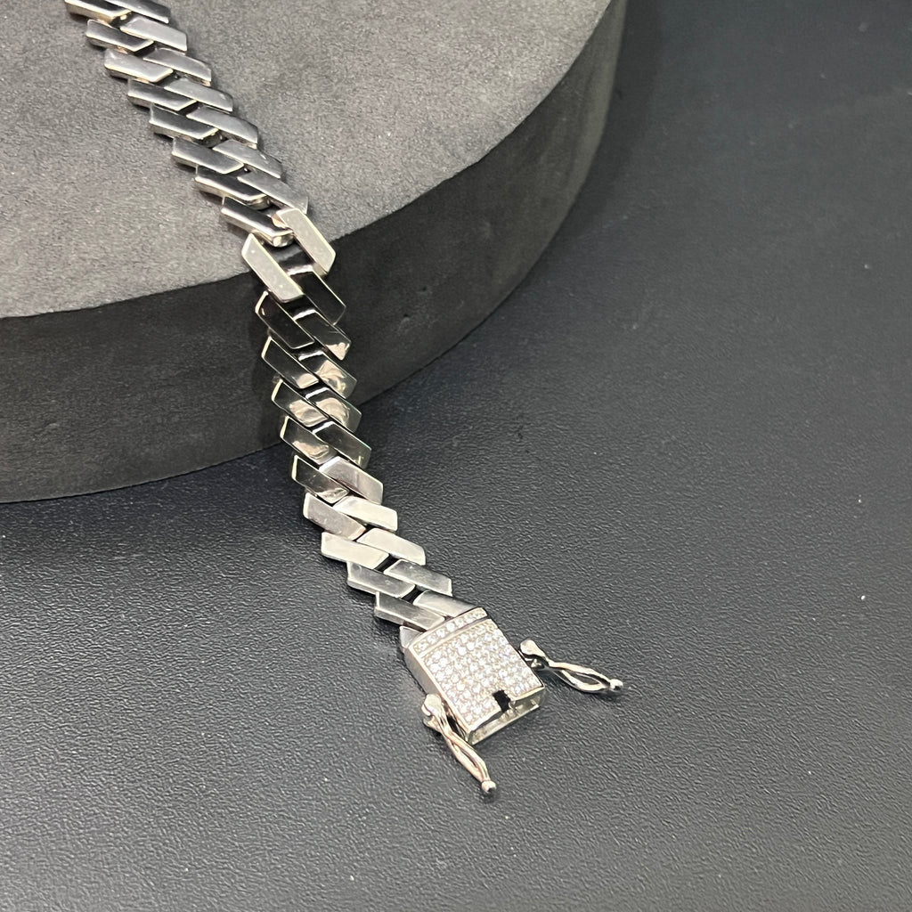 Silver Mens Bracelet Royal Cuban Link 925