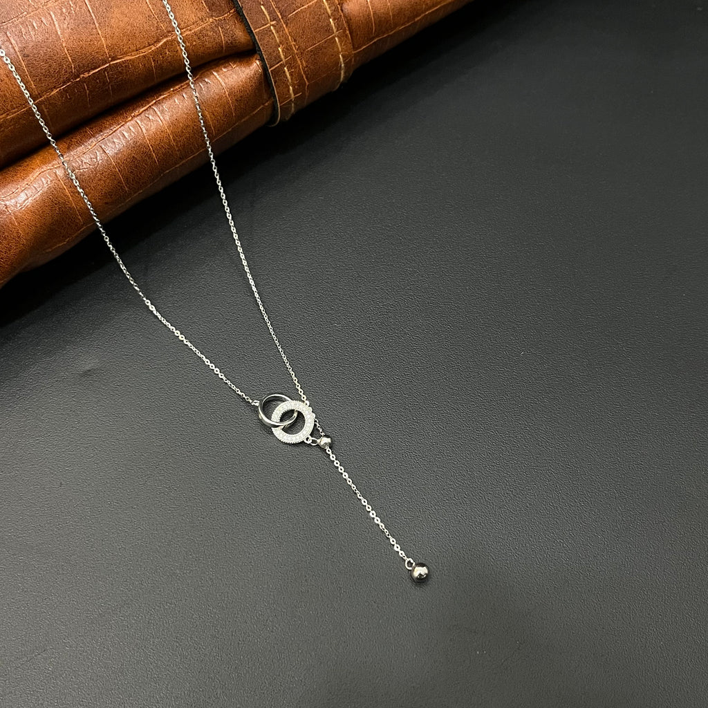 Silver Ladies Chain 2 Circles Interlinked