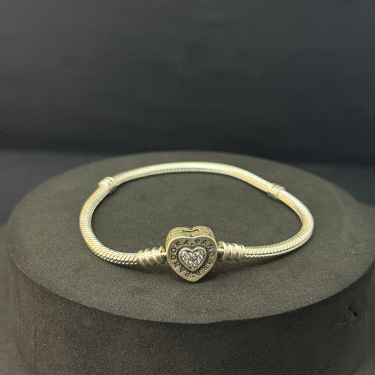 Silver Ladies Pandora Bracelet Click Lock