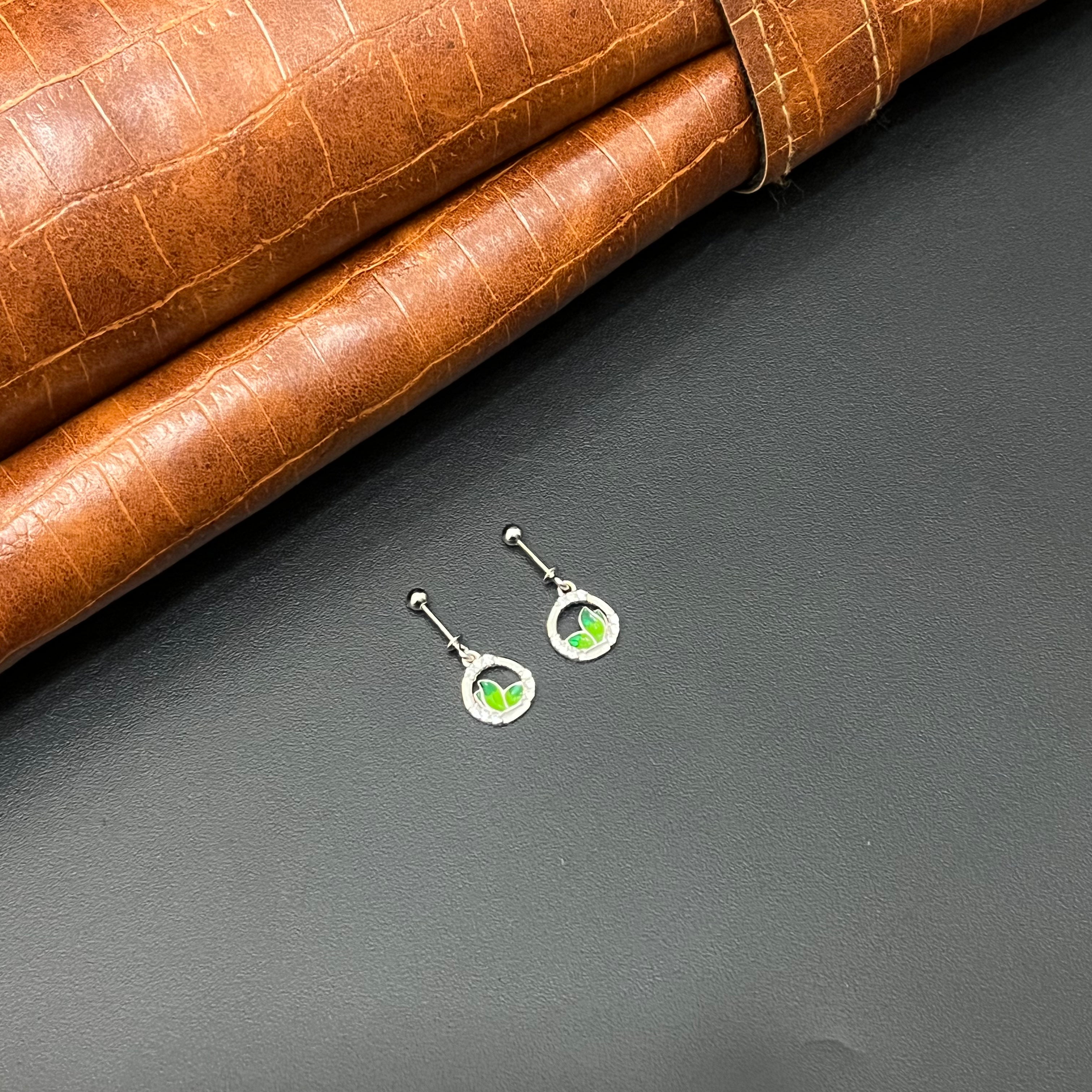 Silver Helix Studs Blue Butterfly Greenz