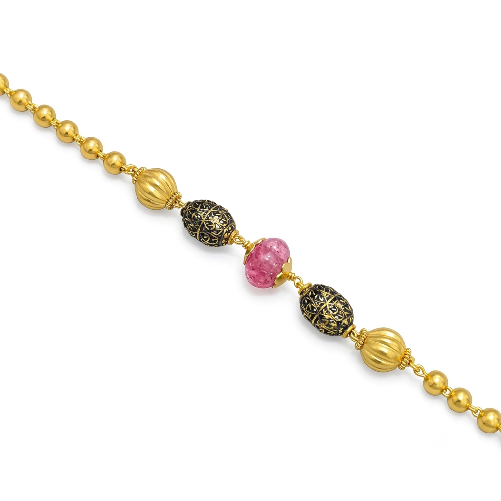 Silver Ladies Bracelet Traditional Pattern Gold Finish 925