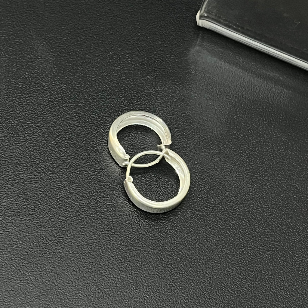 Silver Mens Earrings Bali 10mm