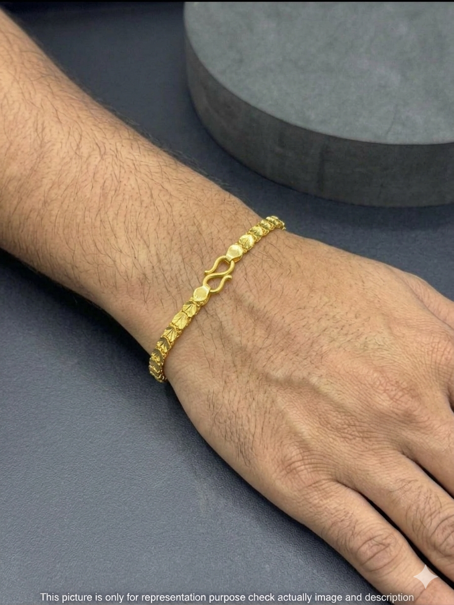 Silver Mens Gold Finished Bracelet HeartIN