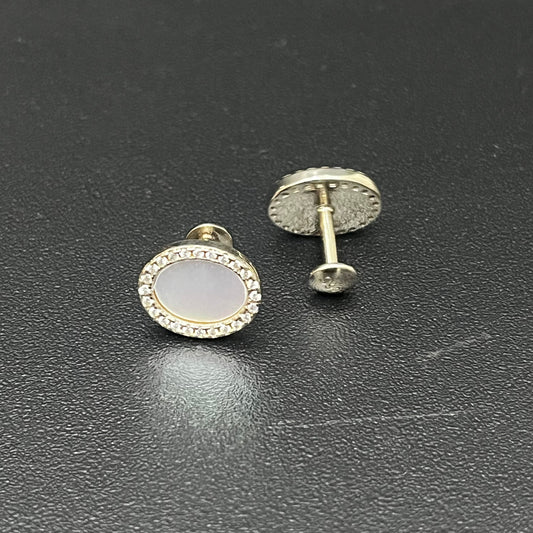 Silver Stud Oval Design