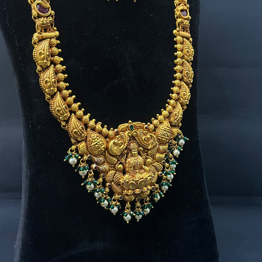 Silver Necklace with Haram Gold Polish Finished