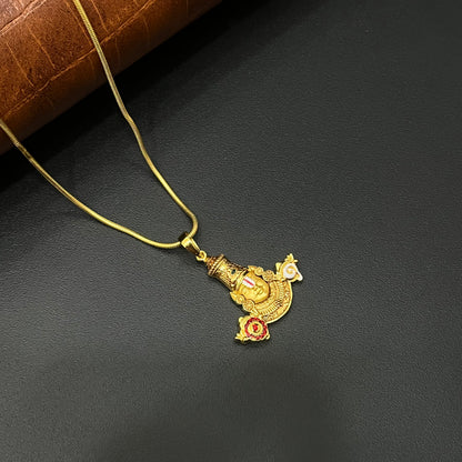 Silver Perumal Gold Finished Pendant