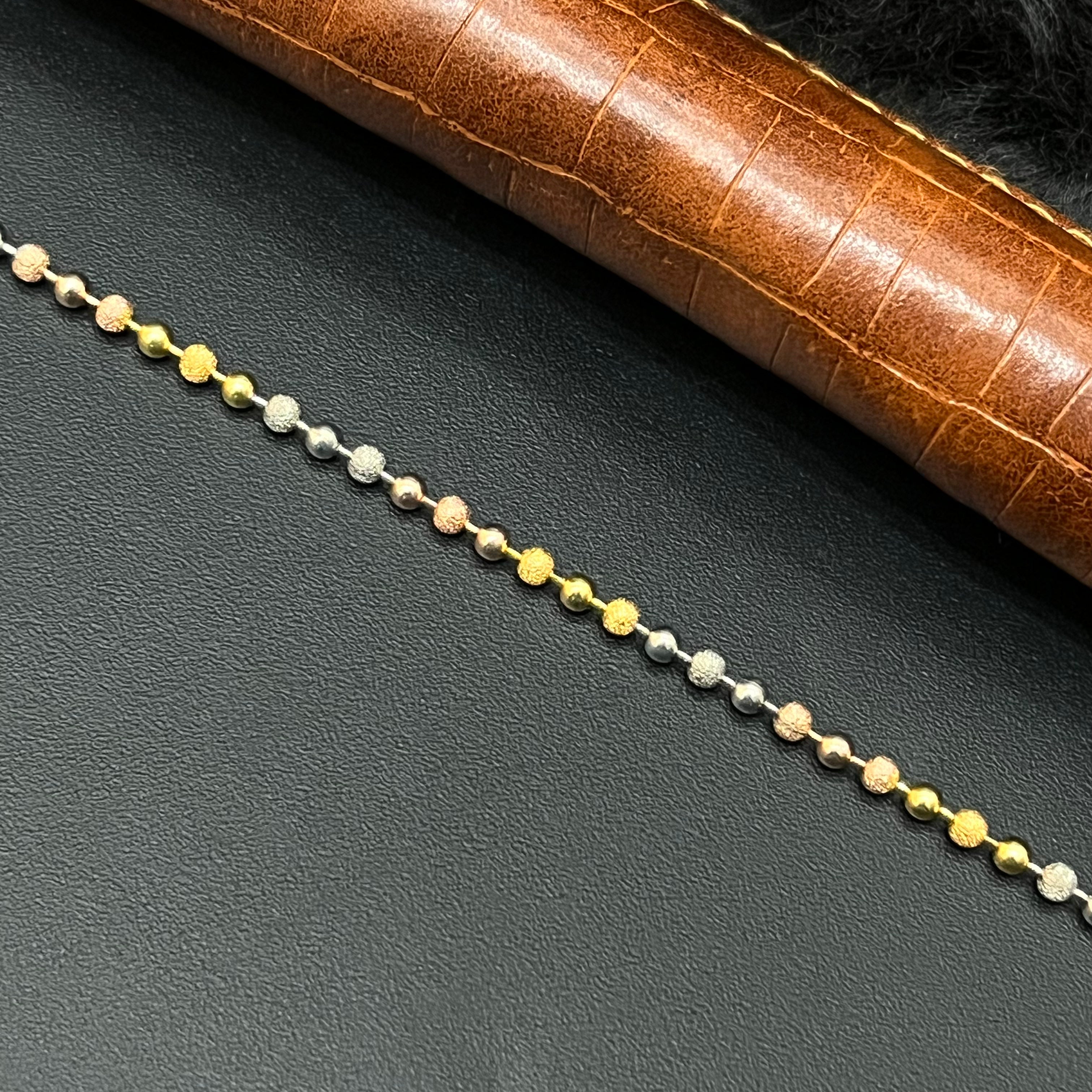 Silver Ladies Bracelet Beads Rosegold